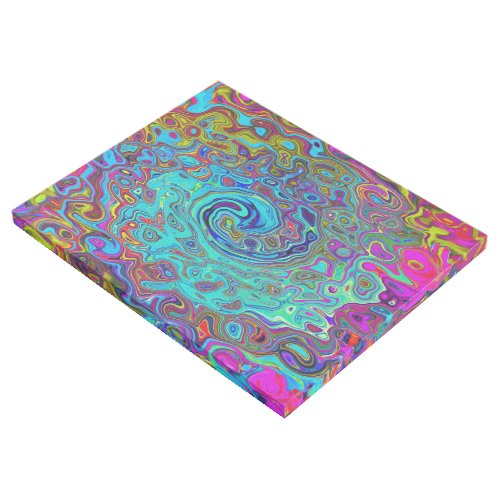 Trippy Sky Blue Abstract Retro Liquid Swirl Gallery Wrap