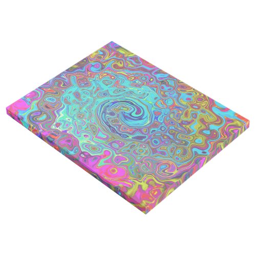 Trippy Sky Blue Abstract Retro Liquid Swirl Gallery Wrap