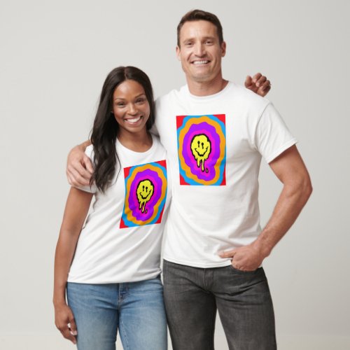 Trippy Smiley Face   T_Shirt