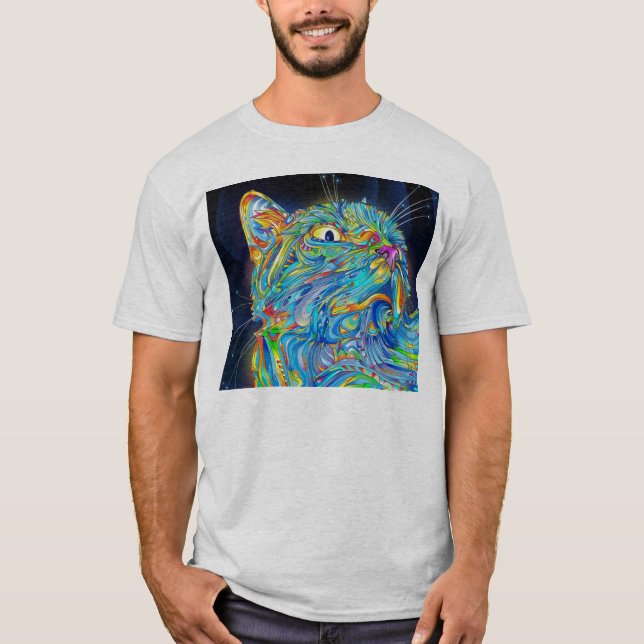 Trippy Space Cat T-Shirt (Front)