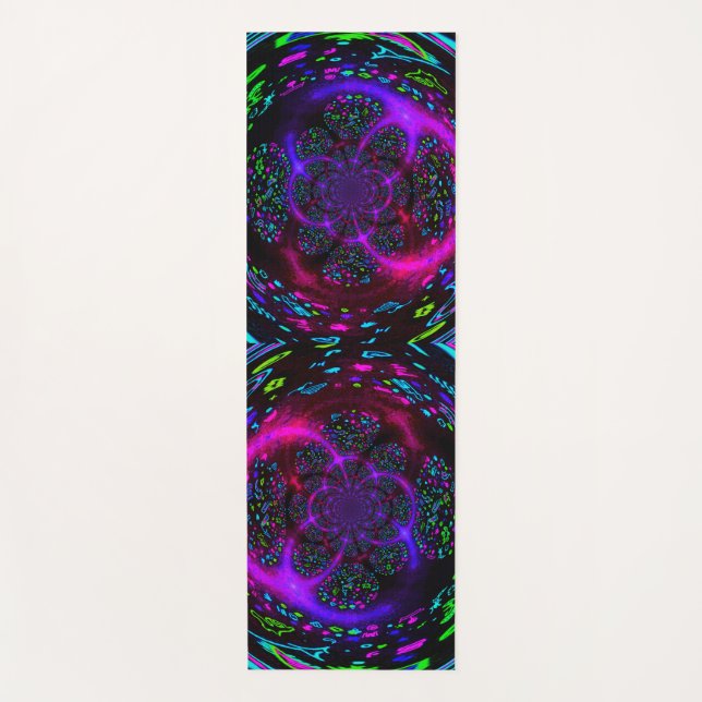 Trippy Spiral Neon Yoga Mat (Front)