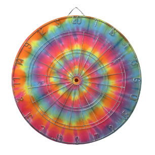 Trippy Spiral Tie Dye Dart Board