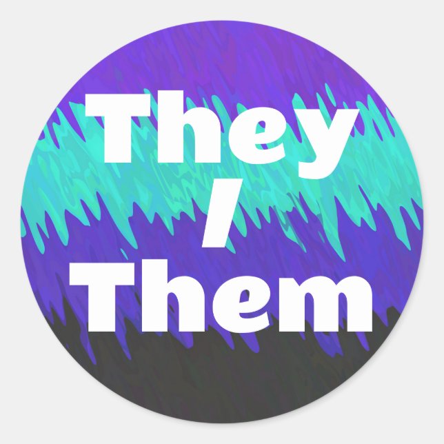 Trippy Squiggly Abstract Alexigender Pride Flag Classic Round Sticker (Front)