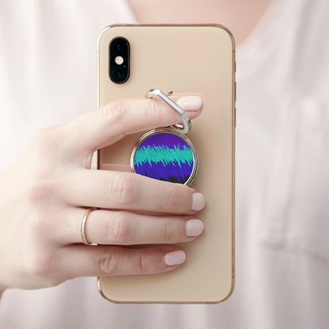 Trippy Squiggly Abstract Alexigender Pride Flag Phone Ring Stand (In Situ)