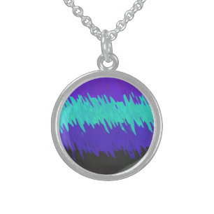 Trippy Squiggly Abstract Alexigender Pride Flag Sterling Silver Necklace