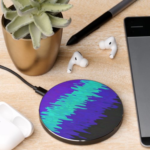 Trippy Squiggly Abstract Alexigender Pride Flag Wireless Charger