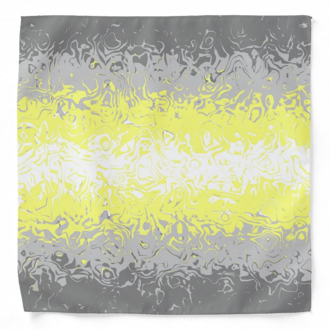 Trippy Squiggly Abstract Demigender Pride Flag Bandana (Front)
