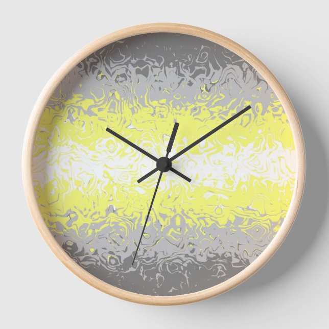 Trippy Squiggly Abstract Demigender Pride Flag Clock (Front)