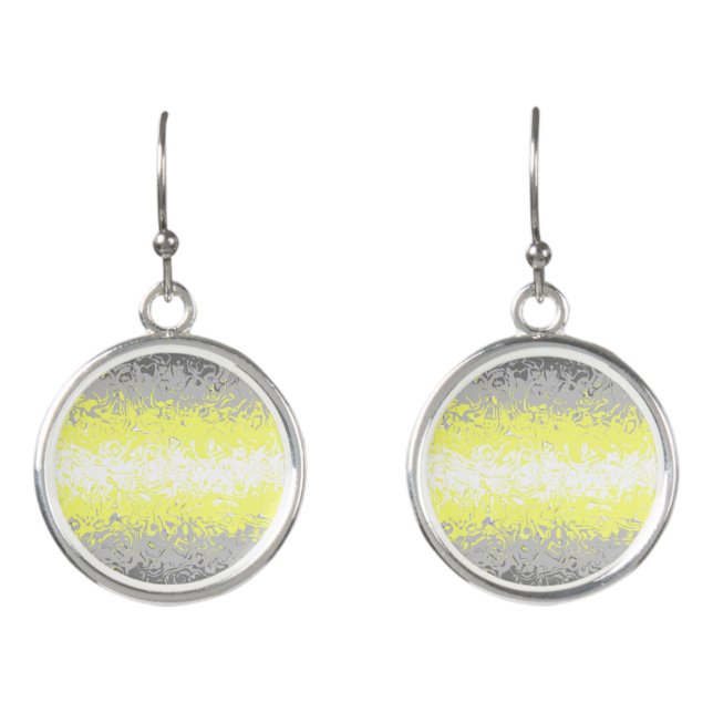 Trippy Squiggly Abstract Demigender Pride Flag Earrings (Front)