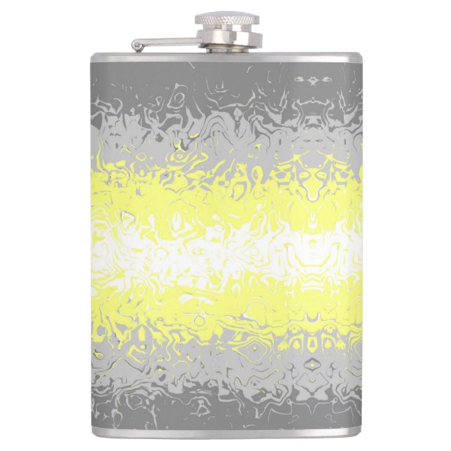 Trippy Squiggly Abstract Demigender Pride Flag Flask (Front)