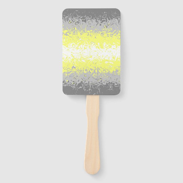 Trippy Squiggly Abstract Demigender Pride Flag Hand Fan (Front)