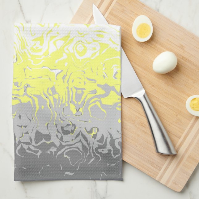 Trippy Squiggly Abstract Demigender Pride Flag Kitchen Towel (Quarter Fold)
