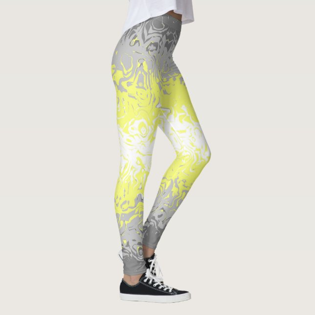 Trippy Squiggly Abstract Demigender Pride Flag Leggings (Right)