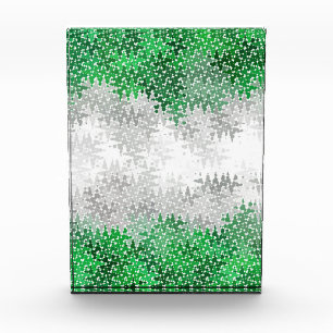 Trippy Squiggly Abstract Grayromantic Pride Flag Acrylic Award