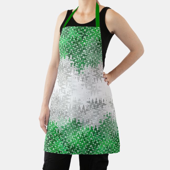 Trippy Squiggly Abstract Grayromantic Pride Flag Apron (Insitu)