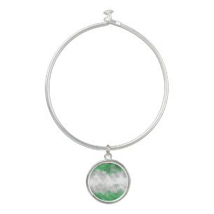 Trippy Squiggly Abstract Grayromantic Pride Flag Bangle Bracelet