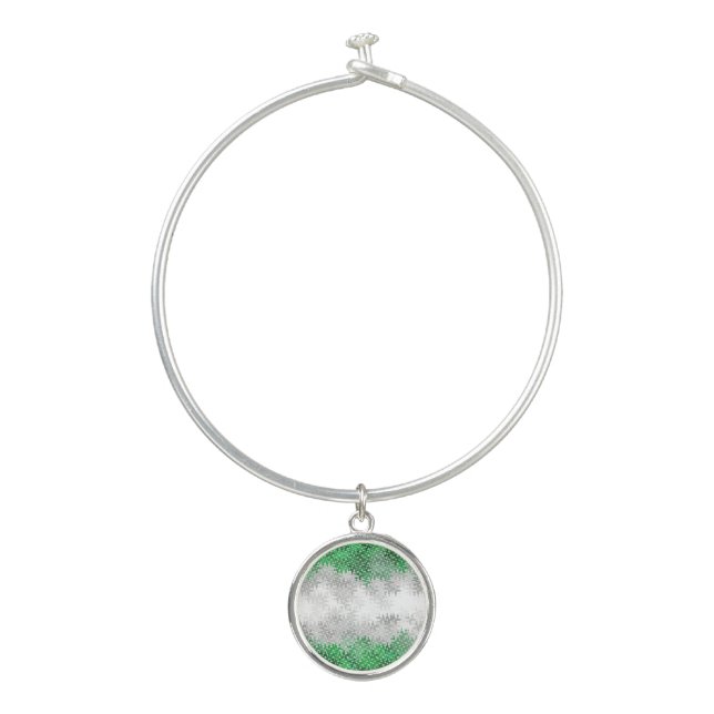 Trippy Squiggly Abstract Grayromantic Pride Flag Bangle Bracelet (Front)