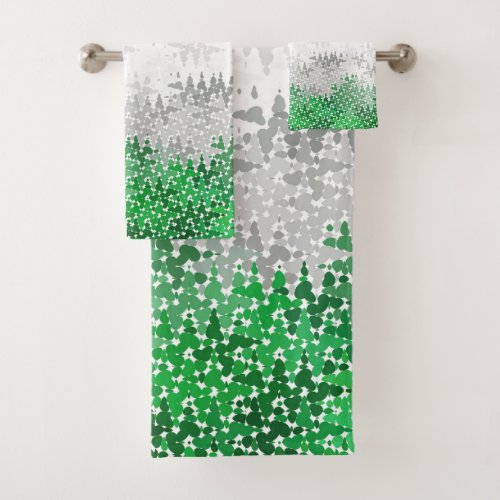 Trippy Squiggly Abstract Grayromantic Pride Flag Bath Towel Set