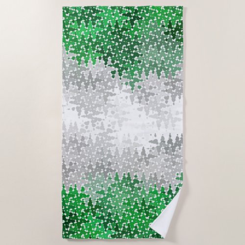 Trippy Squiggly Abstract Grayromantic Pride Flag Beach Towel