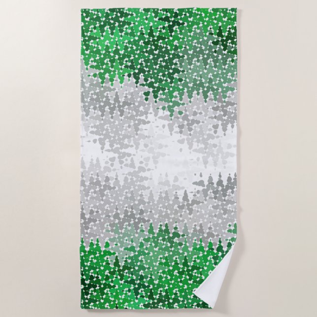 Trippy Squiggly Abstract Grayromantic Pride Flag Beach Towel (Front)