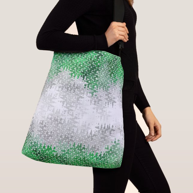 Trippy Squiggly Abstract Grayromantic Pride Flag Crossbody Bag (Close Up)
