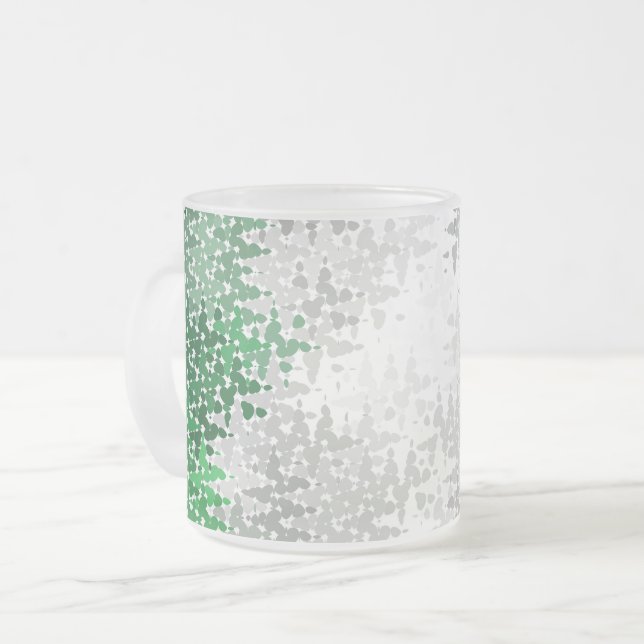 Trippy Squiggly Abstract Grayromantic Pride Flag Frosted Glass Coffee Mug (Front Left)