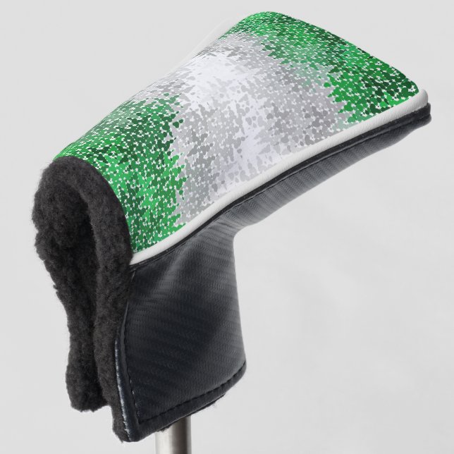 Trippy Squiggly Abstract Grayromantic Pride Flag Golf Head Cover (3/4 Front)