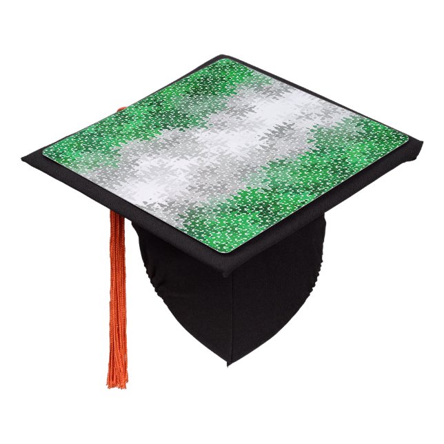 Trippy Squiggly Abstract Grayromantic Pride Flag Graduation Cap Topper (Angled)