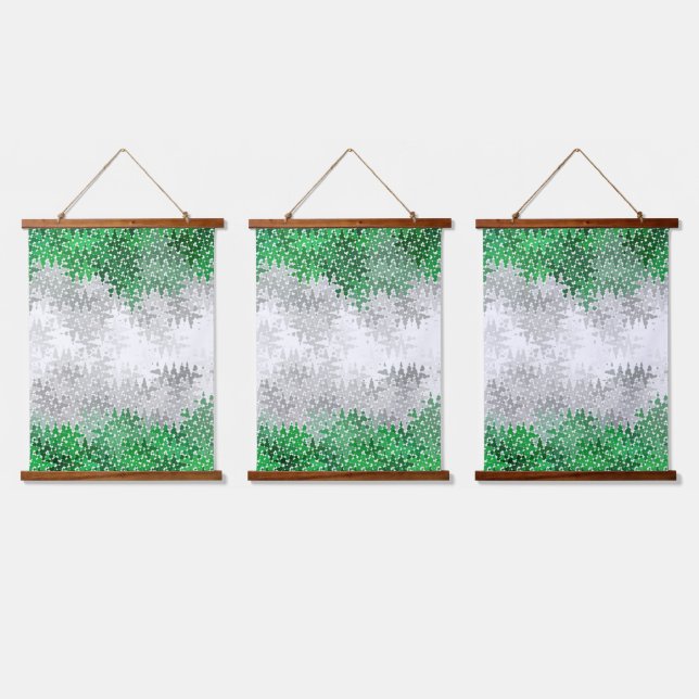 Trippy Squiggly Abstract Grayromantic Pride Flag Hanging Tapestry (Triple)