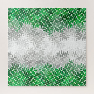 Trippy Squiggly Abstract Grayromantic Pride Flag Jigsaw Puzzle