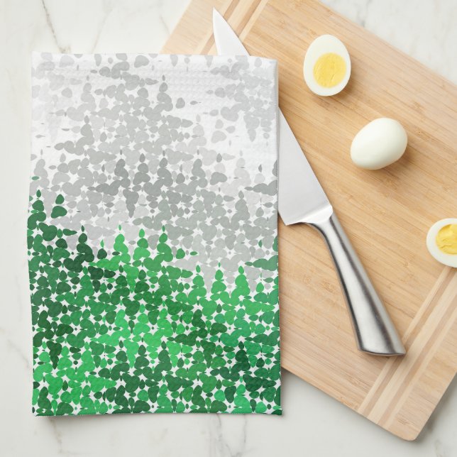 Trippy Squiggly Abstract Grayromantic Pride Flag Kitchen Towel (Quarter Fold)
