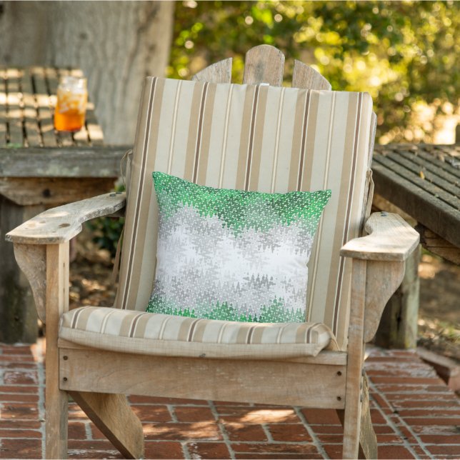 Trippy Squiggly Abstract Grayromantic Pride Flag Outdoor Pillow (Chair)