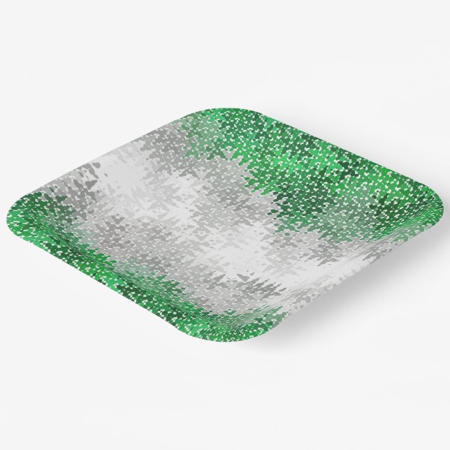 Trippy Squiggly Abstract Grayromantic Pride Flag Paper Plates (Angled)