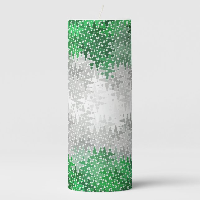 Trippy Squiggly Abstract Grayromantic Pride Flag Pillar Candle (Front)