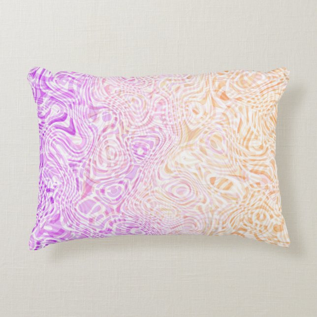 Trippy Squiggly Boho Abstract Trixic Pride Flag Accent Pillow (Front)