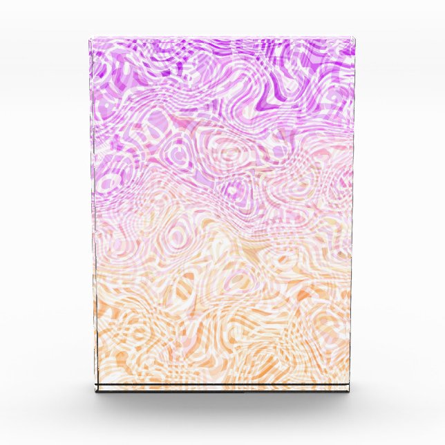 Trippy Squiggly Boho Abstract Trixic Pride Flag Acrylic Award (Front)