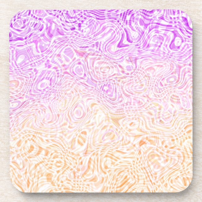 Trippy Squiggly Boho Abstract Trixic Pride Flag Beverage Coaster (Front)