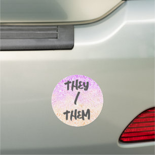 Trippy Squiggly Boho Abstract Trixic Pride Flag Car Magnet