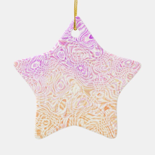 Trippy Squiggly Boho Abstract Trixic Pride Flag Ceramic Ornament (Front)