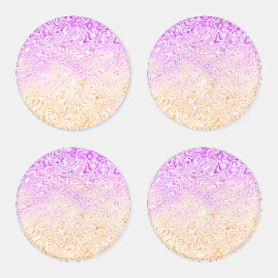 Trippy Squiggly Boho Abstract Trixic Pride Flag Coaster Set