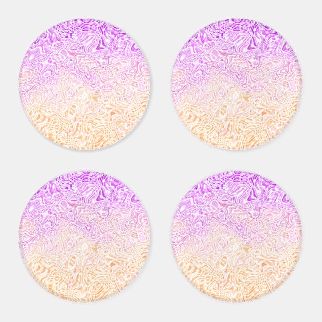 Trippy Squiggly Boho Abstract Trixic Pride Flag Coaster Set (Set)