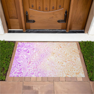 Trippy Squiggly Boho Abstract Trixic Pride Flag Doormat