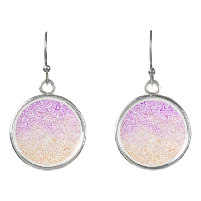 Trippy Squiggly Boho Abstract Trixic Pride Flag Earrings (Front)