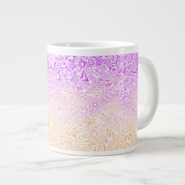Trippy Squiggly Boho Abstract Trixic Pride Flag Giant Coffee Mug (Front Right)