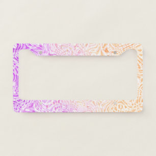 Trippy Squiggly Boho Abstract Trixic Pride Flag License Plate Frame