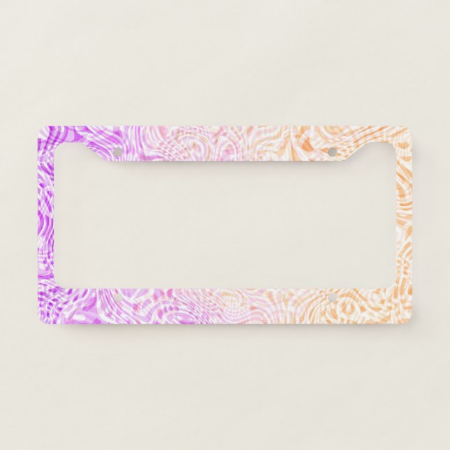 Trippy Squiggly Boho Abstract Trixic Pride Flag License Plate Frame (Front)