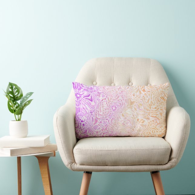 Trippy Squiggly Boho Abstract Trixic Pride Flag Lumbar Pillow (Chair)