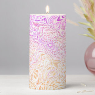 Trippy Squiggly Boho Abstract Trixic Pride Flag Pillar Candle