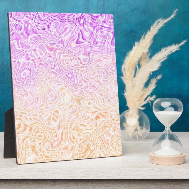 Trippy Squiggly Boho Abstract Trixic Pride Flag Plaque (Side)