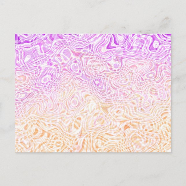 Trippy Squiggly Boho Abstract Trixic Pride Flag Postcard (Front)